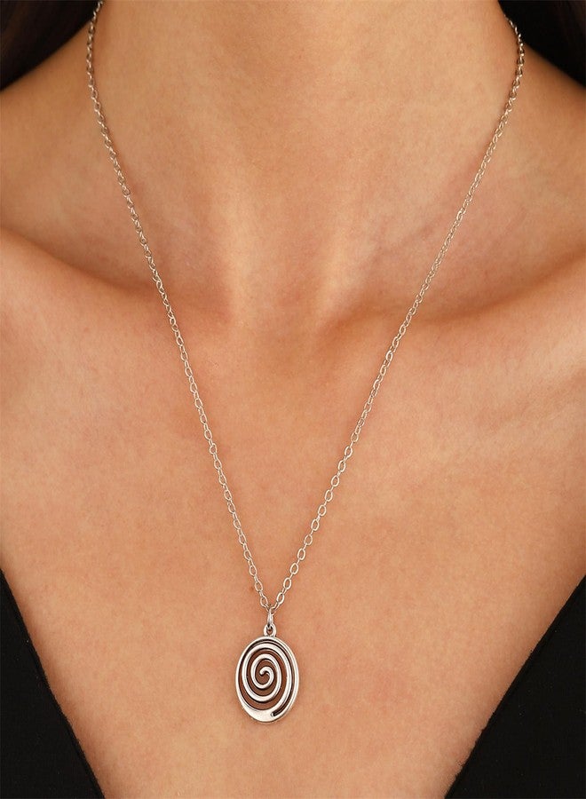 WCRAZYE Boho Geometric Tribal Swirl Wire Spiral Earrings Necklace Sets for Women Lightweight Minimalist Simple Spiral Earrings Round Spiral Statement Earrings Fashion Jewelry Gifts (Silver) - Image 4